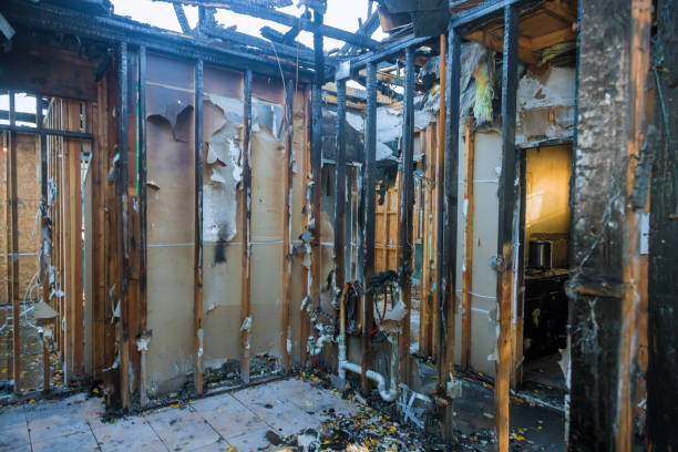 Professional Emergency Fire Damage Restoration technician working in Saint Bonifacius, MN